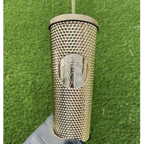 ✨NEW✨Starbucks 2022 Winter Holiday Gold Metallic‎ Chrome Bling Studded Tumbler - Picture 4 of 7
